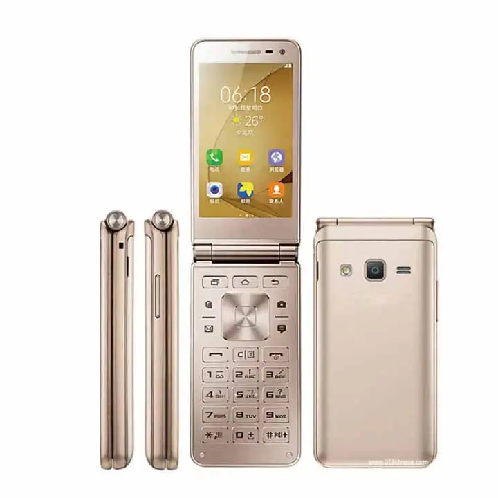 Used phone Original Samsung Galaxy Folder G1600 Use WhatApp 4G LTE Doul sim Flip phone senior for older user android system