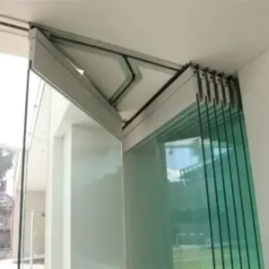 Porta dobrável de alumínio para pátio de vidro deslizante exterior personalizado porta dupla para varanda residencial