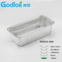 Barquette en aluminium jetable de 34 oz (8x4 pouces) pour emporter, idéale pour les restaurants américains, les barbecues et l'emballage de viande