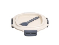Boîte à lunch carrée de 1,2 L, récipient alimentaire modulaire résistant au micro-ondes avec scellage en silicone pour la cuisine