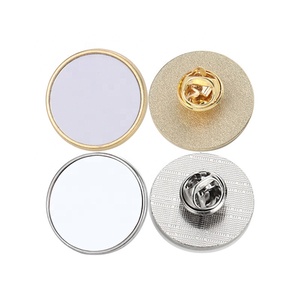 Bouton Rond Métallique Doré à Personnaliser par Sublimation avec Logo, Badge Nom Argenté à Créer Soi-même - Product Image 1
