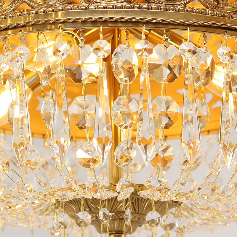 Baroque Luxury Home Living Room Bedroom Corridor E14 Led Pop Ceiling Crystal Lamp Modern Brass Ceiling Light · image 6