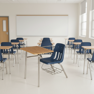 Conjunto de Escritorio <span class=keywords><strong>y</strong></span> Silla para Estudiantes de Secundaria, Diseño Moderno de Acero, Muebles Escolares Duraderos - Product Image 1