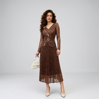 Robe plissée décontractée pour femme, directement de l'usine, à manches longues, coupe ample, style A-line, avec dentelle florale 3D, robe longue plissée Miyake