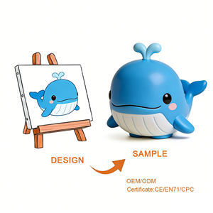 ขายตรงจากโรงงาน ตุ๊กตาปลาวาฬสีน้ำเงิน PVC แบบกำหนดเอง ออกแบบด้วยเทคโนโลยีปัญญาประดิษฐ์ ตุ๊กตา PVC แบบสั่งทำพิเศษ - Product Image 1
