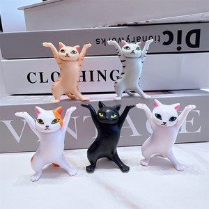 5 Piezas de Figuras de Gatos Bailarines, Decoración Animada, Modelo de Gato, Juguete de Moda, Encantadora Muñeca de Juguete en Cápsula, Decoración para Pasteles - Product Image 1