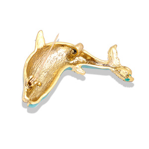 Venda quente Óleo Gota Baleias Golfinhos Broche Pin Broche De Cristal Diamante Incrustado para Casamentos Presentes para Crianças Principalmente Feito Liga - Product Image 5