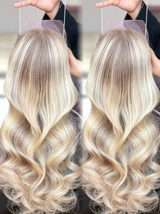 Shy 8*8 pulgadas Mini peluca encaje frontal Topper cabello humano Topper parte libre 4*4 Base de seda línea de cabello Natural nudos de lejía - Product Image 3