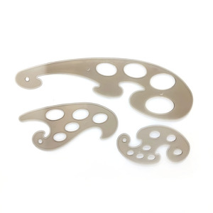 Juego de 3 reglas de curva francesa de alta calidad, transparentes, de plástico, para dibujo y diseño. - Product Image 3