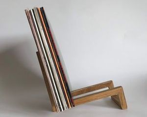 JUNJI Rustic Wooden Vinyl <strong>Record</strong> Stand Wooden <strong>Record</strong> Collection <strong>Holder</strong> - Product Image 4