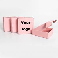 Boîte d'expédition en carton ondulé rose avec logo personnalisé, vente en gros, petite boîte d'emballage pour l'e-commerce