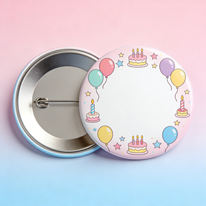 Insignia de Metal Personalizada con Diseño de Dibujos Animados de Feliz Cumpleaños, Regalo Promocional con Logotipo Impreso - Product Image 1