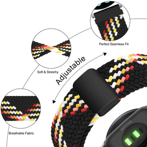 Aibangjia Sangle Tressée 20mm 22mm Tissu Respirant Sport Boucle Élastique Nylon Bande de Fermeture Magnétique pour Samsung Galaxy Watch - Product Image 2