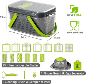 22-piece Set of Household Kitchen <b>Vegetable</b> <b>Cutter</b> with Handle, Multi-functional Storm <b>Vegetable</b> <b>Cutter</b> <b>Vegetable</b> Chopper - Product Image 4