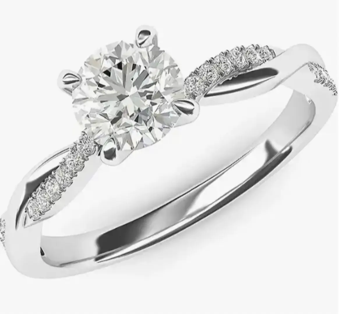 14k 18k IGI Lab grown diamante anel Ouro Branco 3 Carat mulheres luxo de alta qualidade