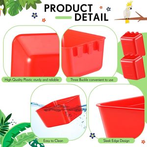 Maxdot 20 Pcs Thân Thiện Với Môi Nhựa Rắn IPX5 Không Thấm Nước Tròn Cổ Điển Chim Ăn <span class=keywords><strong>Waterer</strong></span> Bát 16 Oz Treo Không Cắm Vật Nuôi - Product Image 4