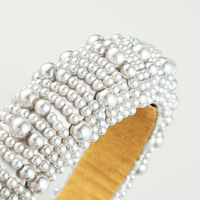GEERDENG Bandeau de créateur de mode Bandeau à perles blanches Bandeau rembourré pour mariage Bandeau à perles Accessoires de cheveux pour le Danemark