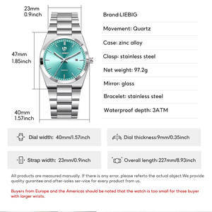 Liebig L1088 Sang Trọng Kinh Doanh Thời Trang Reloj Hombre Không Thấm Nước Tuần Thời Gian Đồng Hồ Thép Không Gỉ Hợp Kim 40Mm Thạch Anh Phong Trào Quay Số - Product Image 2