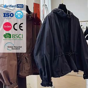 Abrigo cortavientos con cremallera frontal para primavera y otoño, chaqueta de viento resistente al agua para exteriores, gabardina con capucha y cordón para <span class=keywords><strong>mujer</strong></span> - Product Image 2