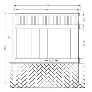 Fentech Hypermabrasion白色乙烯基封闭顶部围栏聚氯乙烯塑料花园隐私围栏 - Product Image 2