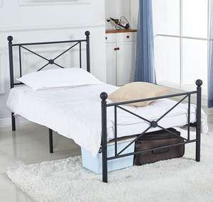 <span class=keywords><strong>Lit</strong></span> à plateforme moderne 140x200 en métal avec support de rangement solide pour appartement, hôtel, conception simple, meubles de chambre à coucher à bas prix - Product Image 3