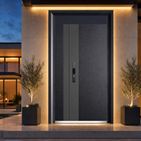 Porte de Sécurité en Acier OEM Personnalisée 2026 Anthracite Texture Tissu Clavier Électronique Charnière Cachée Plaque de Protection Thermique Villa CE NFRC