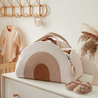 Panier de rangement pour couches en corde de coton écologique, tissé arc-en-ciel, pour la chambre de bébé, cadeau de naissance