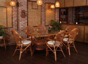 Ensemble de salle à manger en rotin JAVA, design traditionnel, table longue, idéal pour hôtels et villas, fabriqué en Indonésie – Vente chaude - Product Image 4