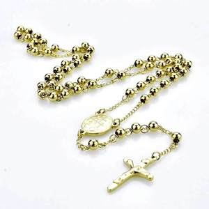 BMZ 316L plaqué IP en or véritable 75cm pièce <span class=keywords><strong>de</strong></span> jésus <span class=keywords><strong>croix</strong></span> en or pendentif collier chapelet jésus collier 50cm collier <span class=keywords><strong>croix</strong></span> - Product Image 1