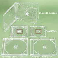 Boîtes de rangement en plastique YUZMEI pour CD, 5,2 mm, fines, individuelles, de remplacement, avec plateau noir pour DVD, CD, Blu-ray