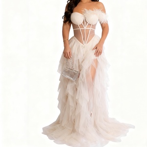 Vestidos de malla sin mangas con cuello cruzado para mujer, a la moda - Product Image 2