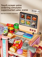 Juguete de Plástico para Niños, Hamburguesa y Bebida, para Niñas de 4 a 6 Años, Juego Educativo de Simulación de Cocina, Juego de Doble Cara