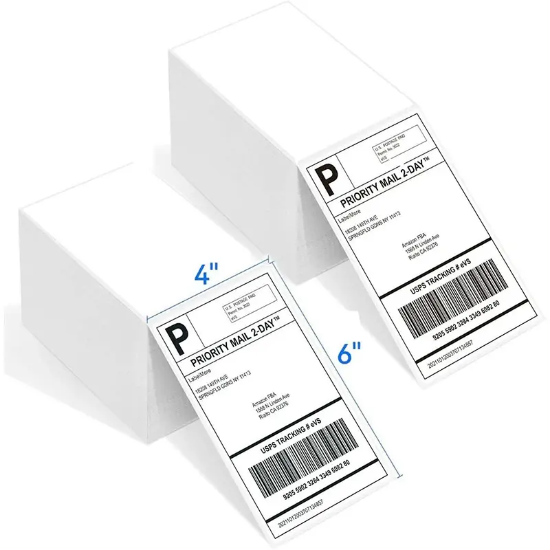 Pabrik langsung dalam harga murah Label termal 4x6 inci gulungan stiker perekat kertas tahan air disesuaikan Logo logistik