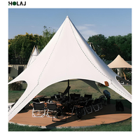 Abri de Glamping Commercial en Forme d'Étoile, Auvent Coupe-Vent Extérieur pour Zone de Pique-nique de Resort et Zone de Restauration de Parc de Glamping