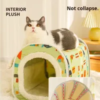 DO Luxe Cartoon Mode Kattennest Winter Warm Polyester Cilindrisch Herfst Winter Kattenhuis Hondenkennel Tent Zwerfkattenmat