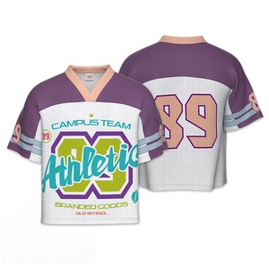 OEM sublimado Boxy Fit Jersey patrón de impresión personalizado Team Club Street camisas malla fútbol americano Jersey - Product Image 4