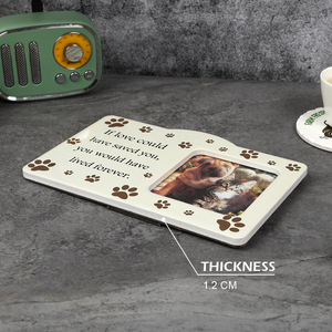Marco Conmemorativo para Mascotas, Marco de Fotos para Perros y Gatos con Diseño de Huella 'Si pudiera haberte salvado', 23x14.8x1.2CM, Marco de Cerámica Impermeable - Product Image 2
