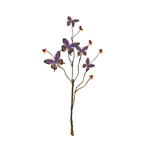 Arrangement floral de papillons artificiels en soie bleu profond, fait main, décoration intérieure, accessoire de mariage, 78 cm - Product Image 5