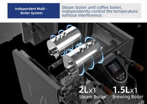 Máy pha cà phê Espresso bơm xoay điều khiển lưu lượng <span class=keywords><strong>PID</strong></span>, hệ thống hai boiler, E61 nhỏ gọn, 9 bar, một nhóm pha, chuyên nghiệp - Product Image 4