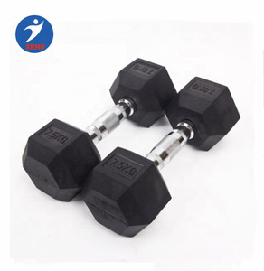 Haltères hexagonaux noirs revêtus d'un revêtement, équipement de gym, kettlebells, <span class=keywords><strong>acheter</strong></span> des haltères - Product Image 2