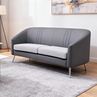 Canapé Moderne Haut de Gamme en Cuir Véritable Gris, Mobilier de Salon, Ensemble Inclinable et Extensible, Idéal pour Centres Commerciaux et Villas