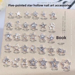 Nouveaux strass pour ongles en alliage ultra-brillant, en forme de pentagramme et d'étoile, incrustés de diamants, accessoires de nail art DIY - Product Image 2