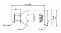 Connecteur mâle LWMC SHA pour câble LMR300 et Tim jusqu'à 3 GHz, VSWR 1.2 max.