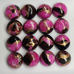 Cabujones Calibrados Planos de Cobre Rosa Natural con Efecto Ojo de Gato para Joyería, Todos los Tamaños, Venta al por Mayor, Gema de la Marca AMARA - Product Image 3