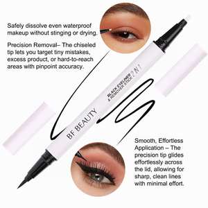 Lápiz Delineador de Ojos Vegano Personalizado, Lápiz Delineador de Ojos Impermeable de Doble Cabezal, Suave y Sin Esfuerzo, 2 en 1, Delineador de Ojos Negro y Lápiz Removedor - Product Image 2