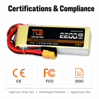 Batterie LiPo TCB RC améliorée 2200mAh 2S-6S 7.4V-22.2V 25C-100C pour avion RC à voilure fixe, FPV, UAV, modèle de voiture RC, pièces de rechange