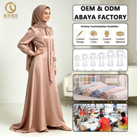 2026 Vente en gros personnalisée en usine Abaya ouverte arabe Robe longue en satin évasée pour femmes musulmanes Mode musulmane