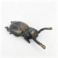 PAq Chausse-pied multifonctionnel en fonte peinte, motif scarabée vintage, statue d'insecte, décoration pour entrée de maison et jardin