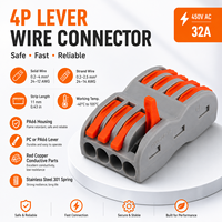 Connecteur à levier 450V PA66, bornier à raccord rapide, cuivre étamé 0,2-4mm², 24-12AWG, pour batterie automobile, IP20, 1,5A