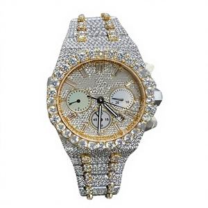 Reloj de Pulsera de Lujo para Mujer con Diamantes de Moissanita, Esfera Blanca Numérica, Resistente al Agua 10 Bar, Brazalete de Acero Inoxidable con Moissanita - Product Image 1